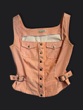 Load image into Gallery viewer, 00's Roman gingham corset style top • Size S
