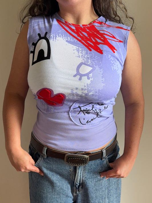 Spanish 00's Paramita abstract graphic tank • Size XL