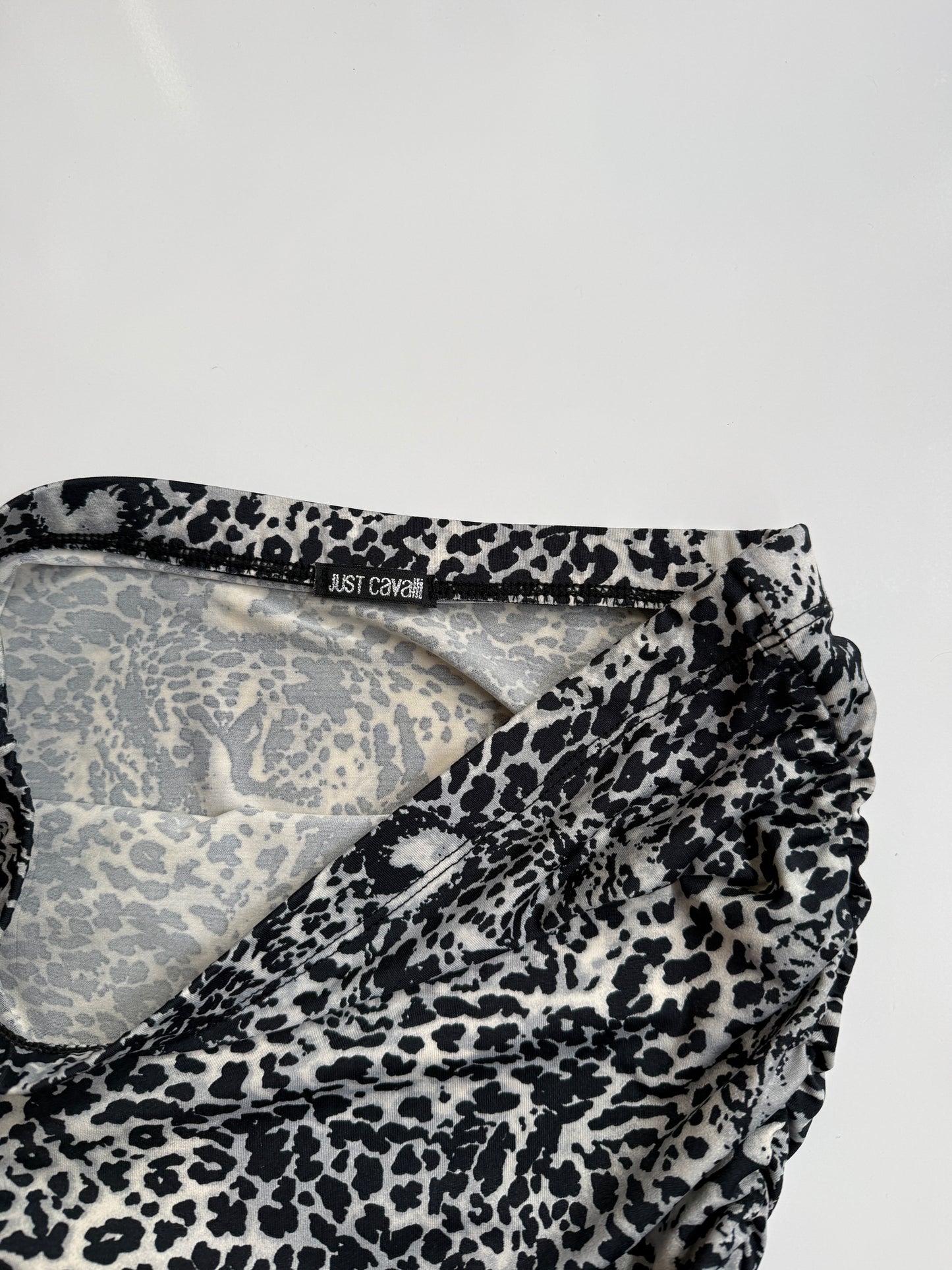 00's Leopard print ruched tube top • Size S