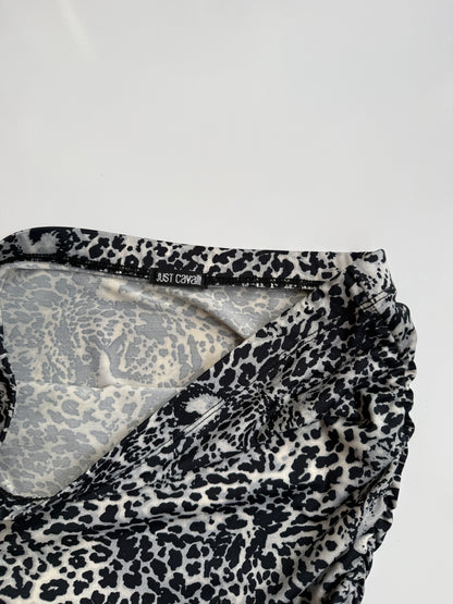 00's Leopard print ruched tube top • Size S