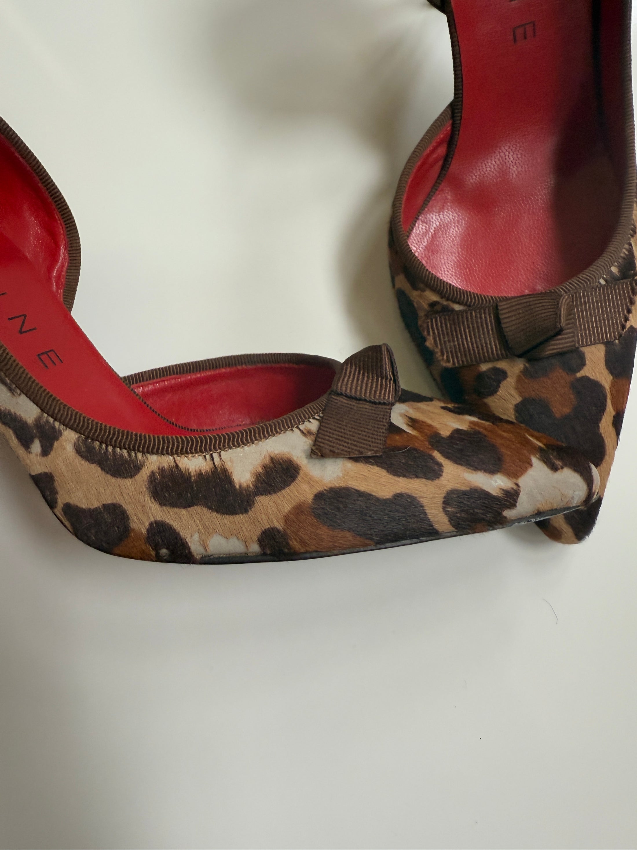 00’s Celine leopard pony hair kitten heels • Size 36