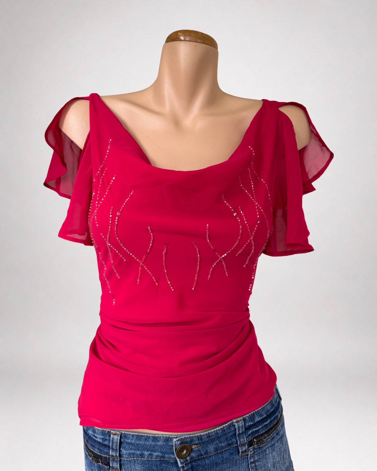 00's Sheer beaded top • Size 14