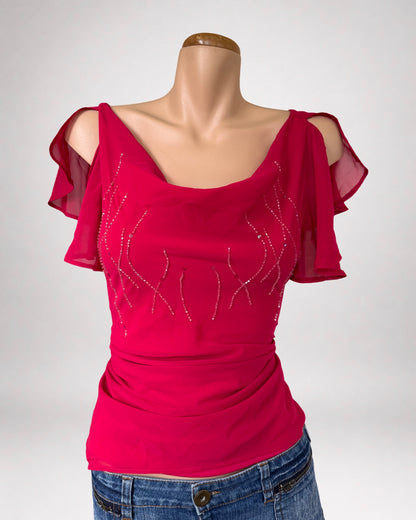 00's Sheer beaded top • Size 14