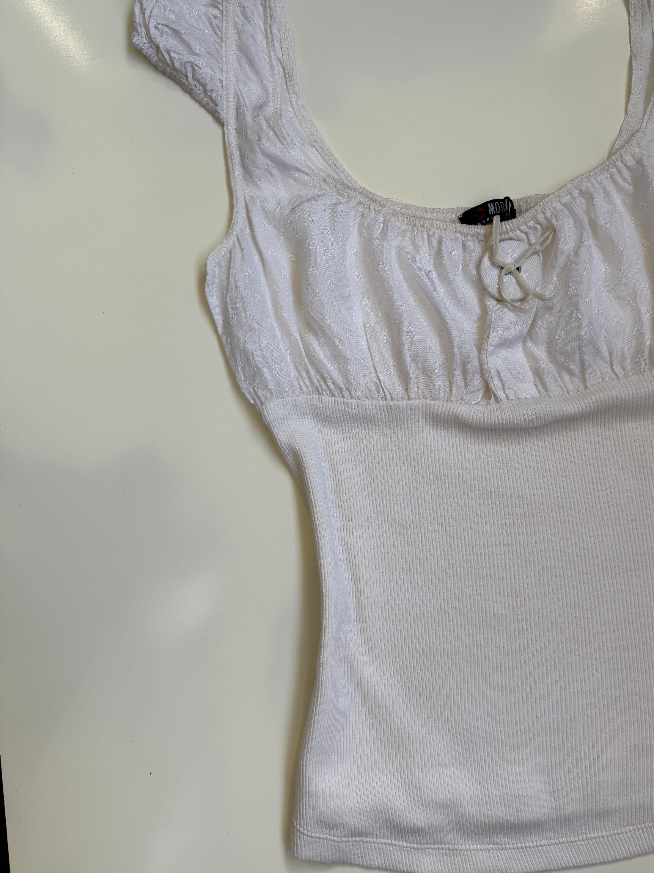 00's Morgan anglaise ribbed milkmaid top • Size M