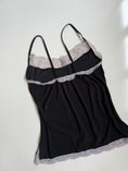 Load image into Gallery viewer, 00's Sheer black cami w lace trim  • Size L
