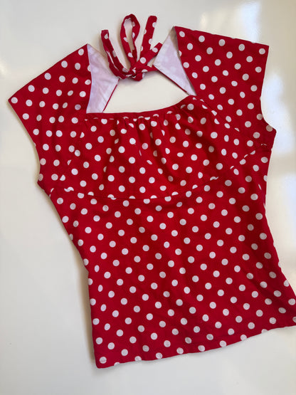 NZ Polka dot tie back top • Size 10