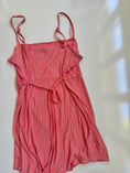 Load image into Gallery viewer, 00's Salmon pinstripe sequin lace cami w tie back • Size M
