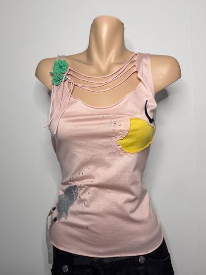 00's Miss Sixty luxury open back tank w tassels • Size M