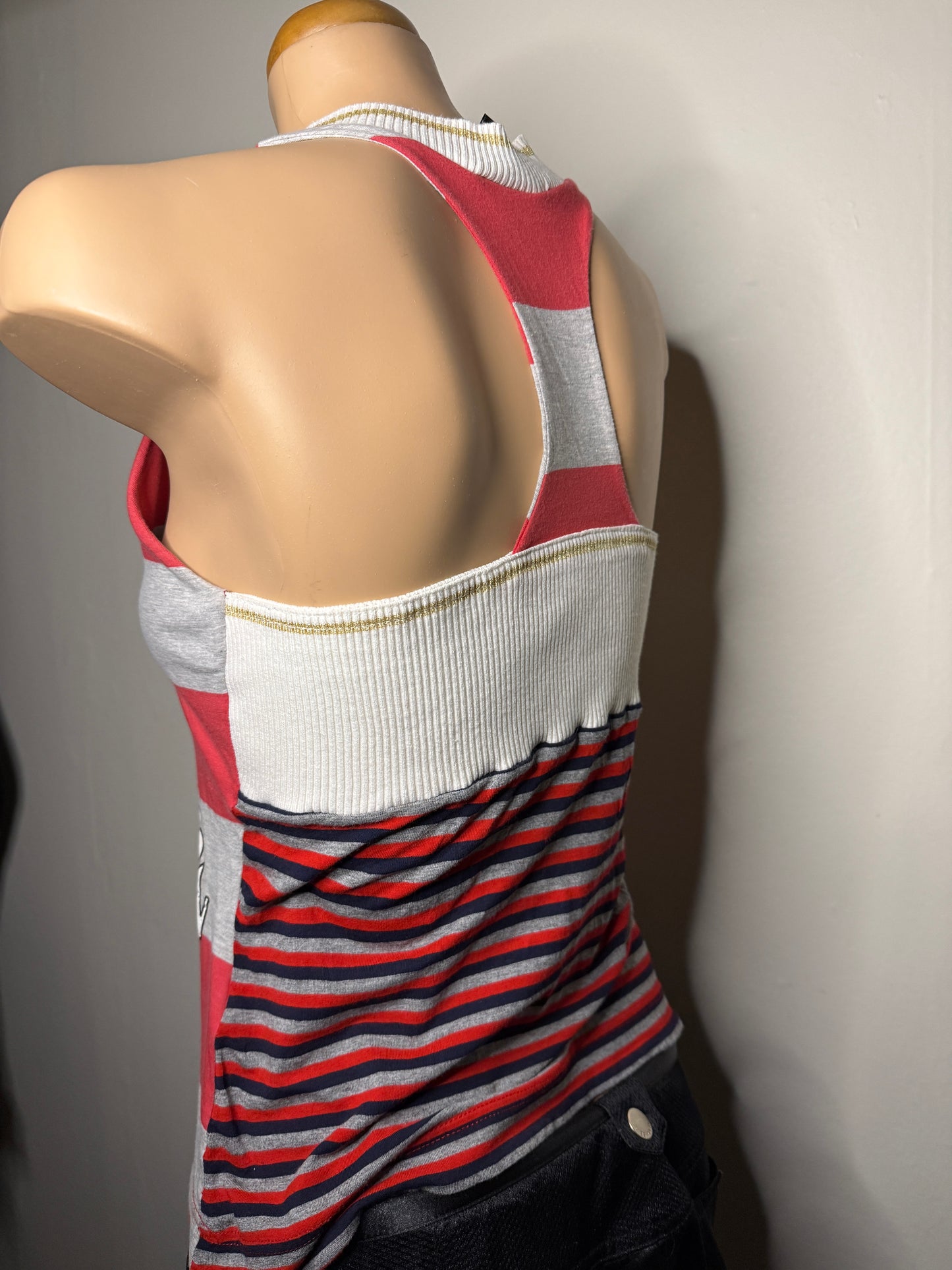 00's Cavalli striped graphic print tank • Size M