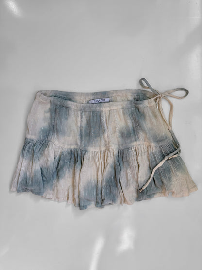 00's Zara flowy mini skirt w glitter stitching • Size 8