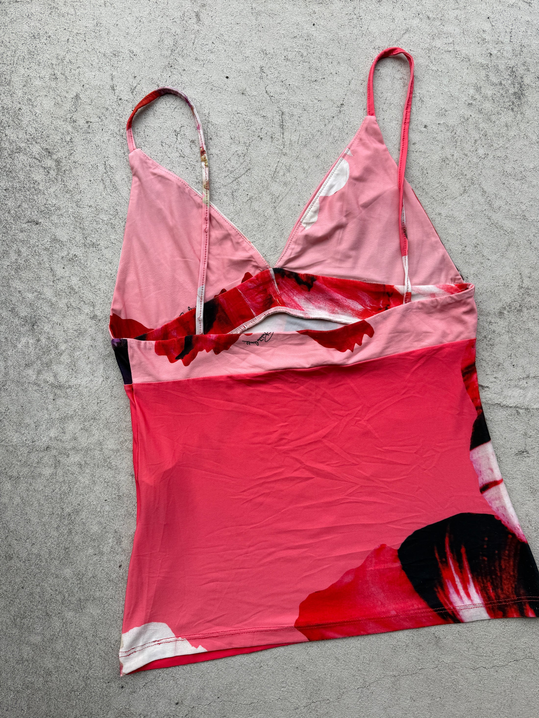 00's Cavalli pink pattern cami • Size L