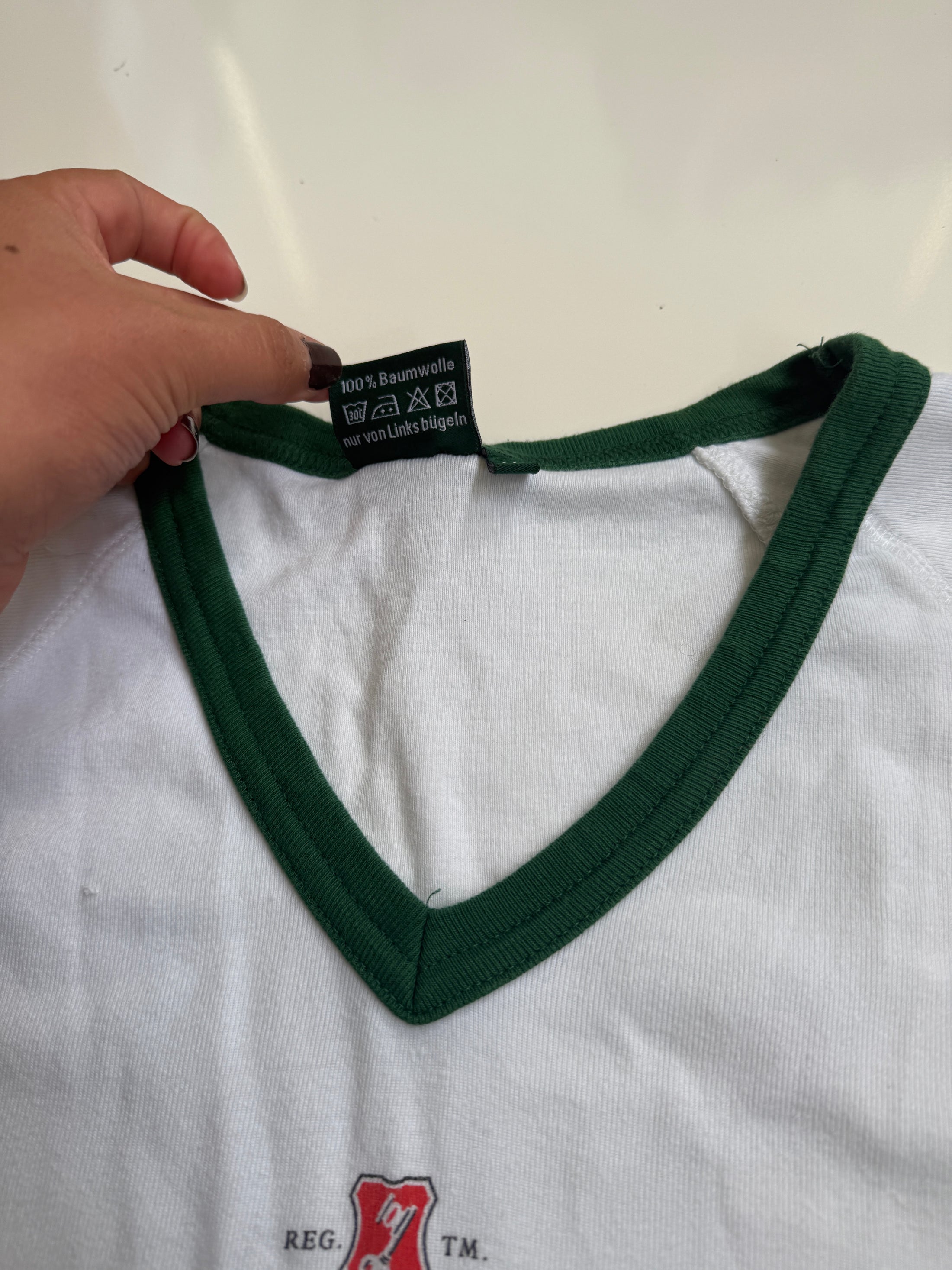 00's Becks cotton baby tee • Size M