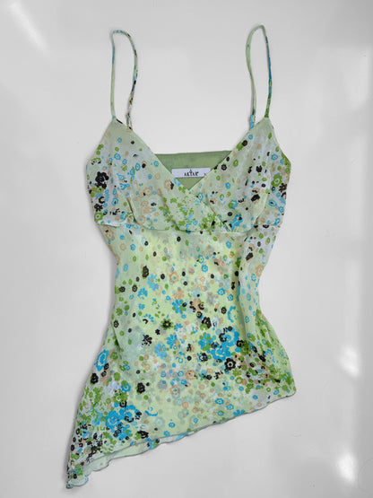 00's Sheer fairy floral asym cami • Size 12