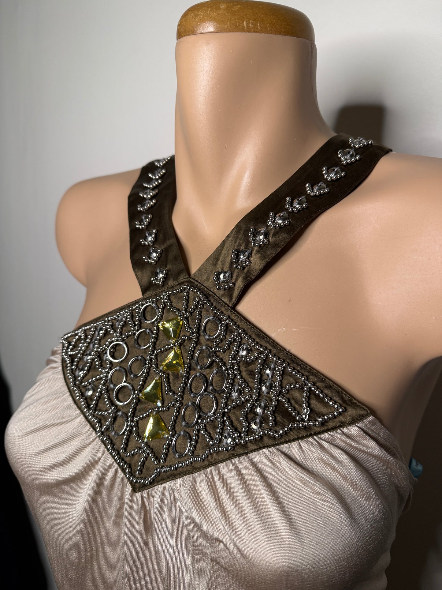 00's Marciano silk embellished halter • Size S/M