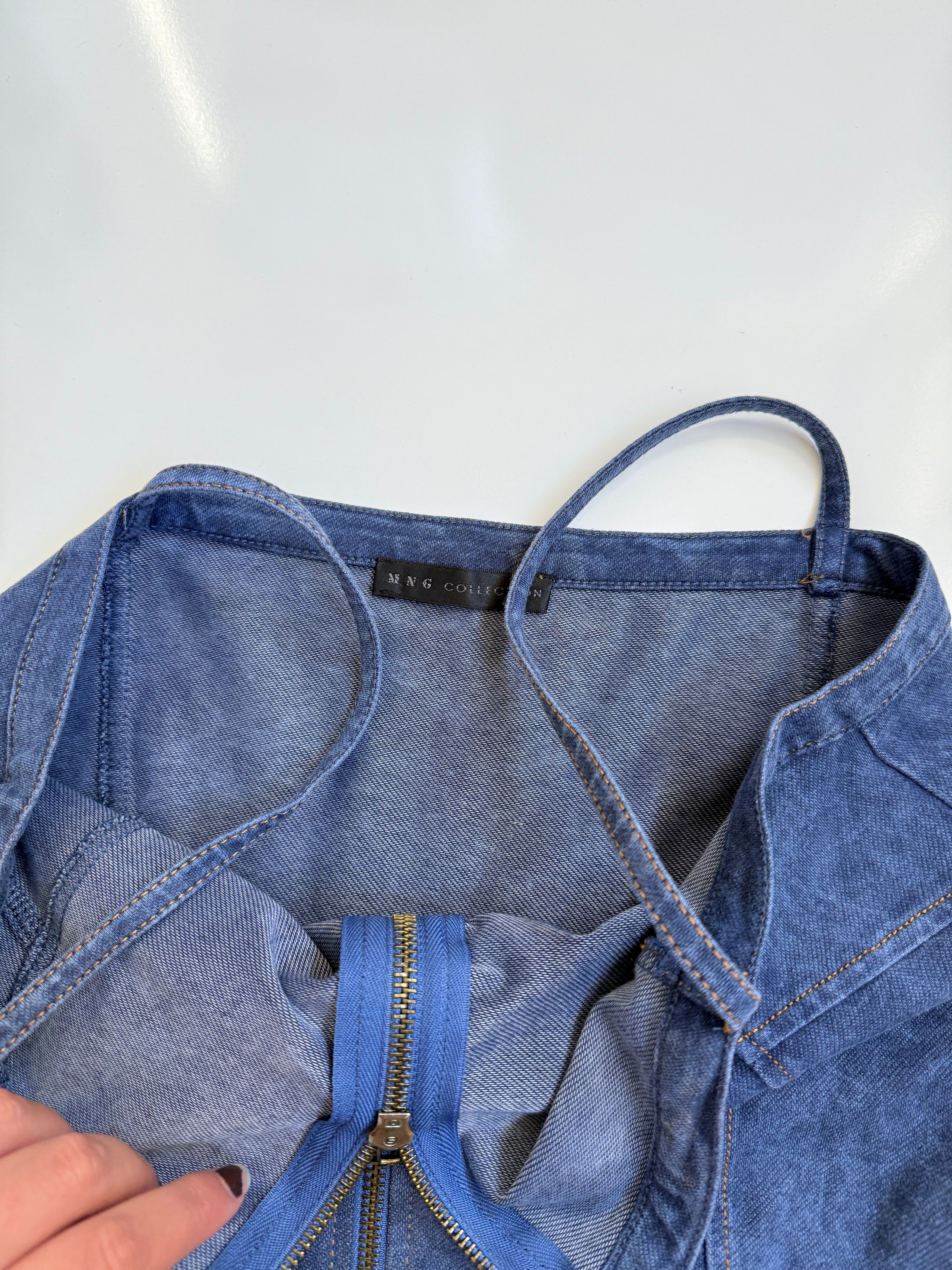 00's Mango denim look zipper cami • Size S-M