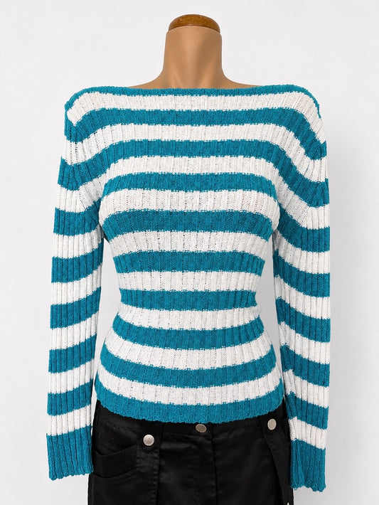 00's Viscose thick ribbed knit • Size M