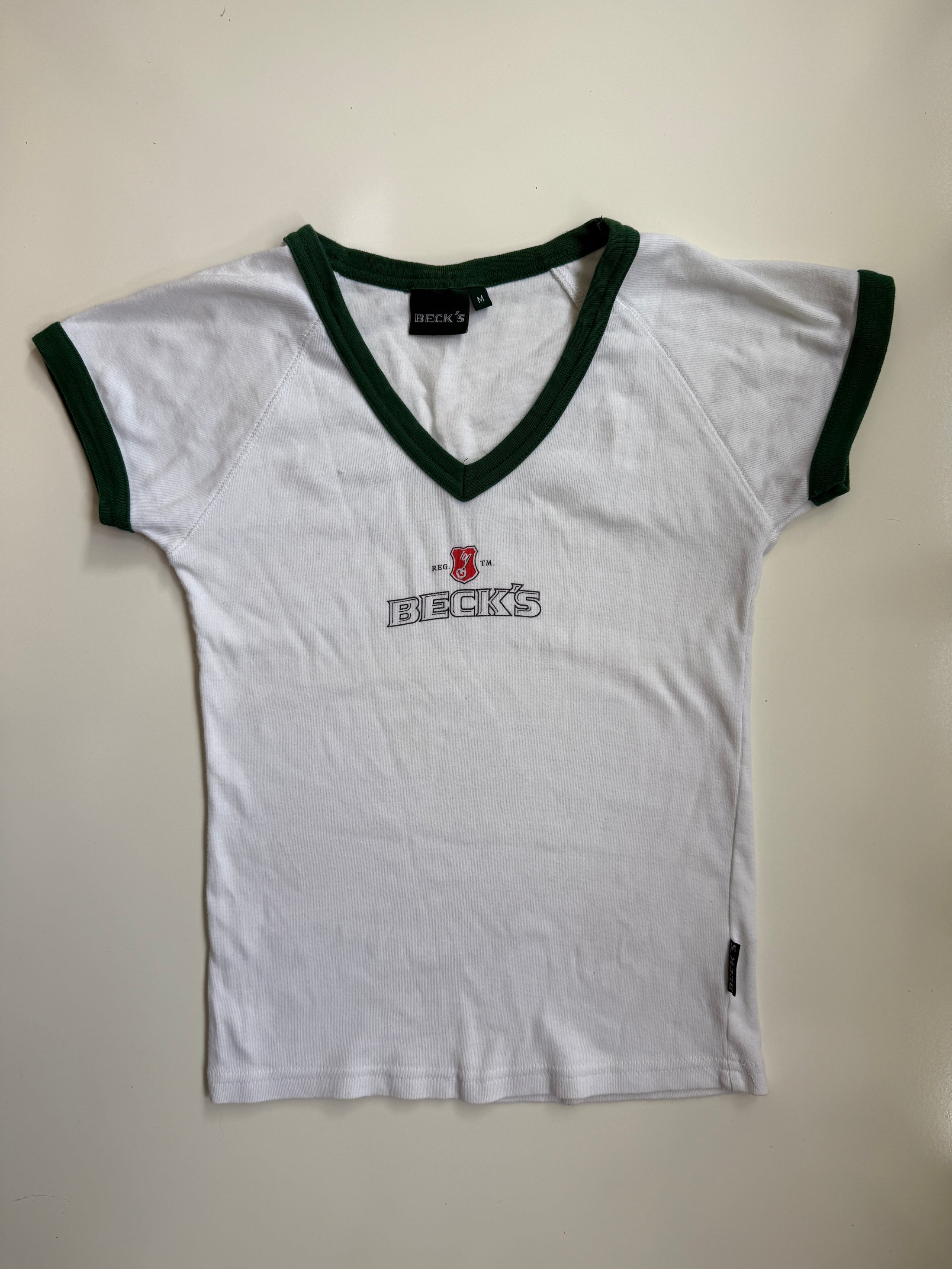 00's Becks cotton baby tee • Size M