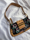 Load image into Gallery viewer, 00's Guess studded multicolour monogram baguette bag
