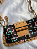 Load image into Gallery viewer, 00's Guess studded multicolour monogram baguette bag
