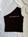 Load image into Gallery viewer, 00's DKNY spell-out print one shoulder top • Size S
