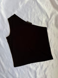 Load image into Gallery viewer, 00's DKNY spell-out print one shoulder top • Size S
