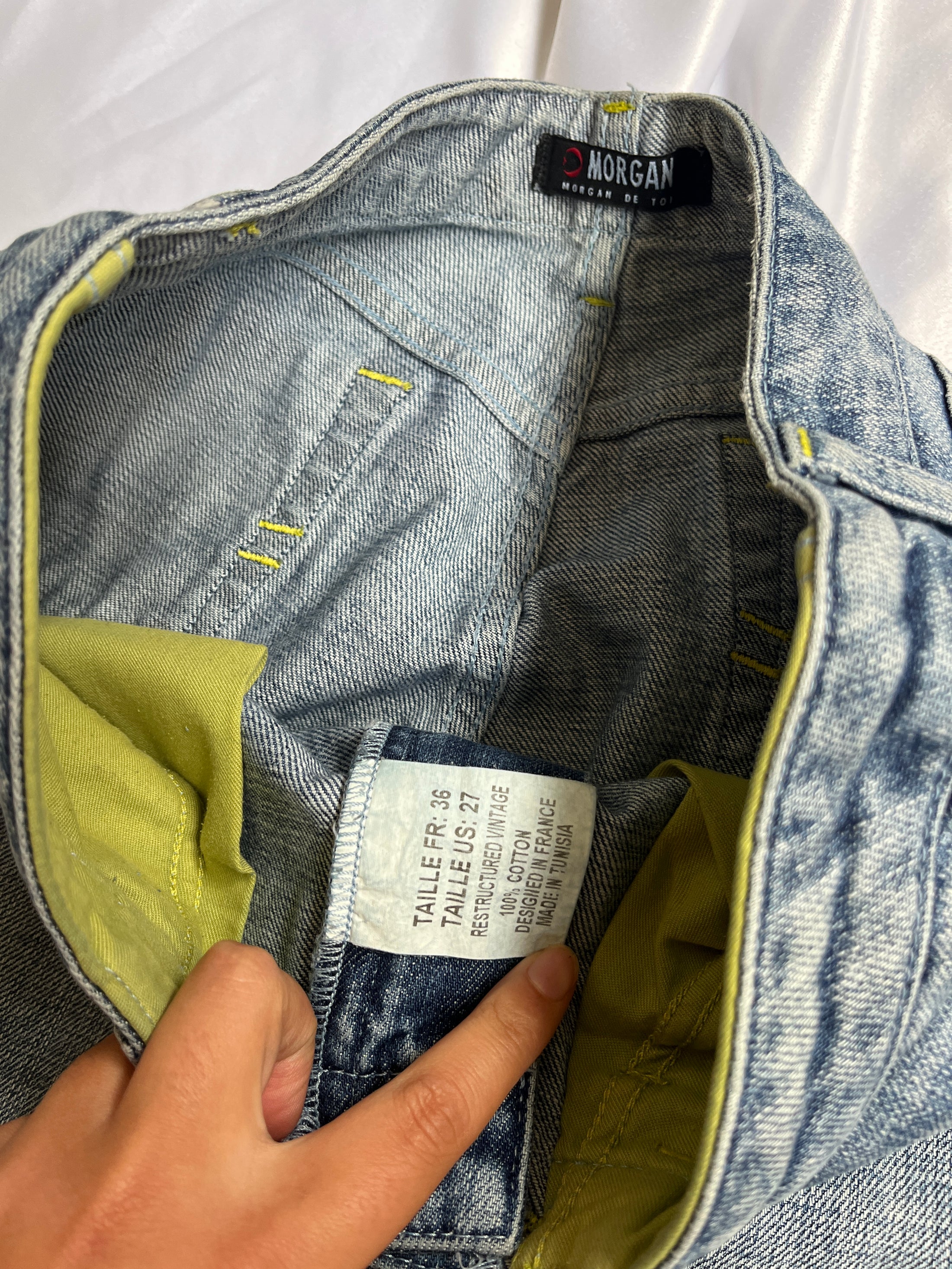 00's Morgan stone wash flared jeans