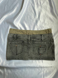 Load image into Gallery viewer, 00's Grey wash denim micro mini w khaki trim
