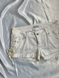 Load image into Gallery viewer, 00's White lace up denim micro shorts
