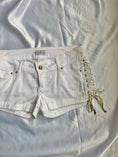 Load image into Gallery viewer, 00's White lace up denim micro shorts
