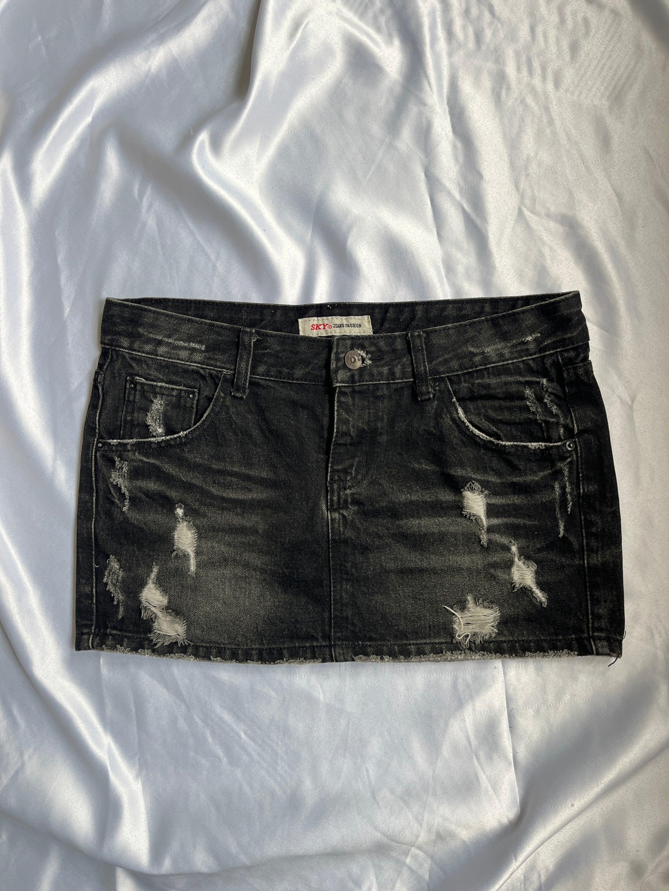 00's Sky jeans black denim mini