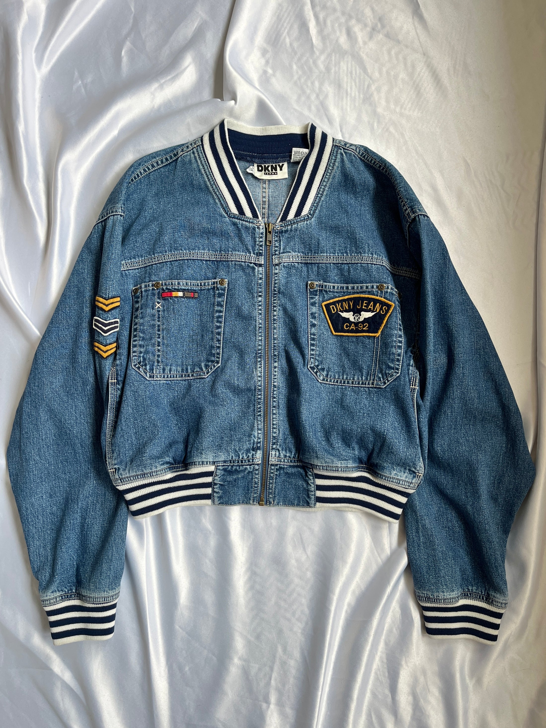 90's DKNY denim bomber