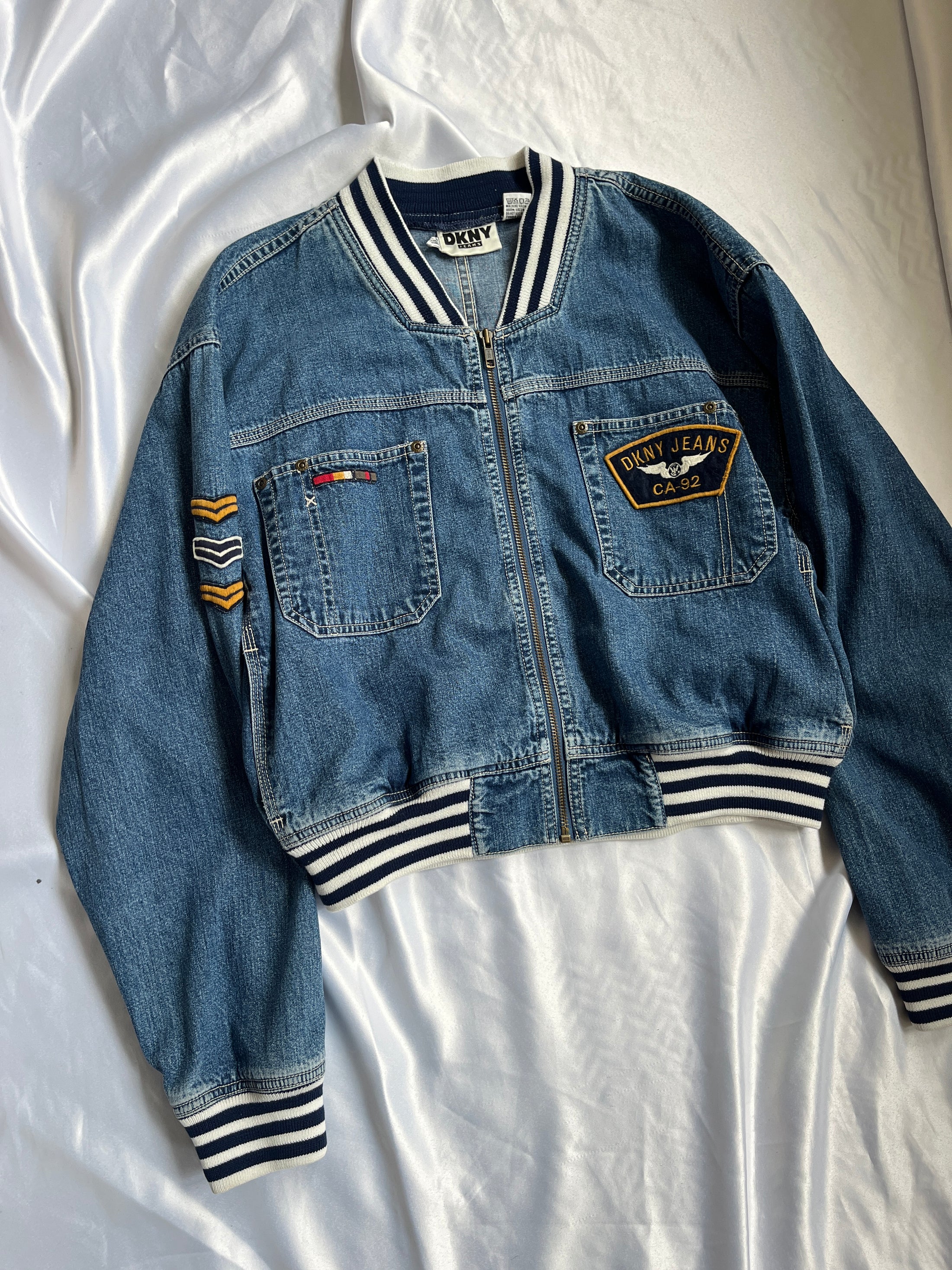 90's DKNY denim bomber