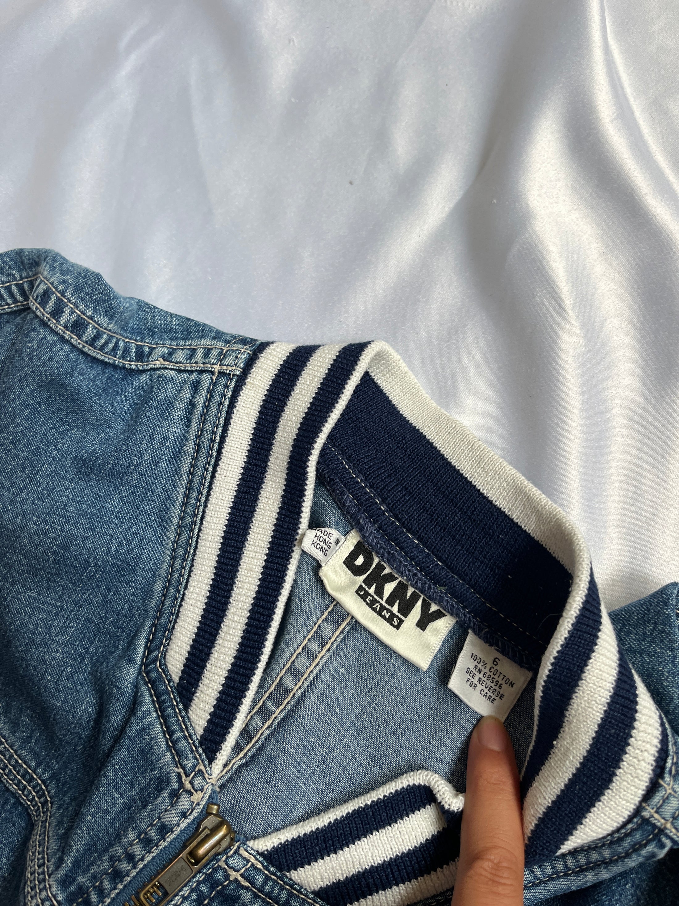 90's DKNY denim bomber
