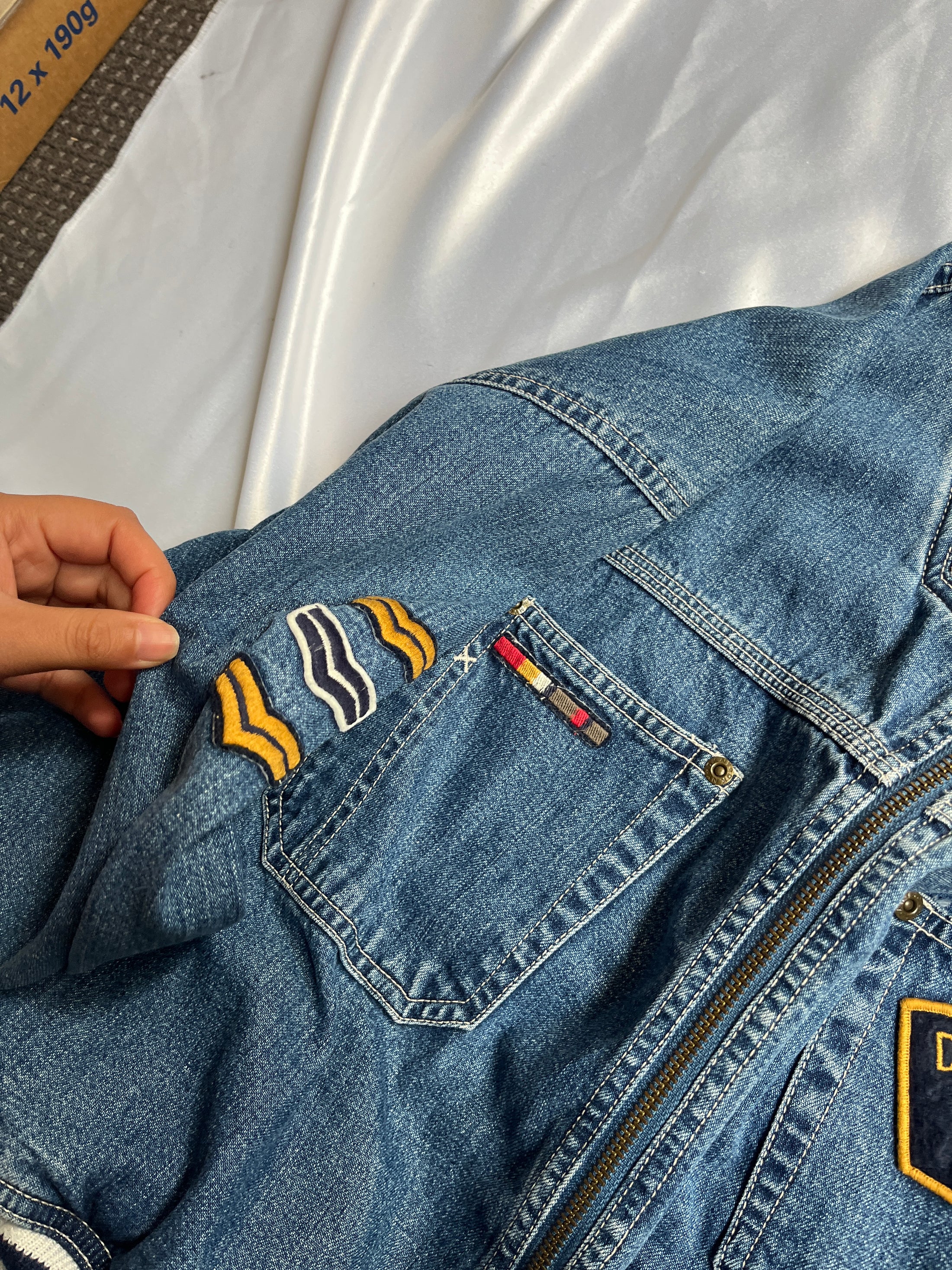 90's DKNY denim bomber