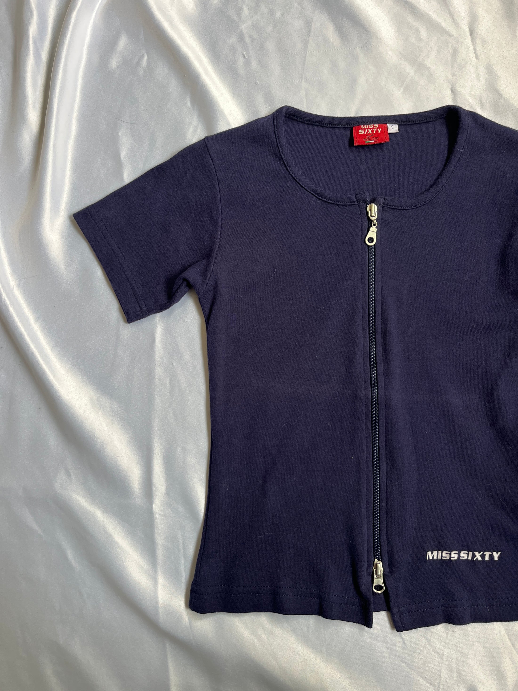 00's Miss Sixty Double zipper baby tee