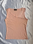 Load image into Gallery viewer, 00's Morgan blush pink mesh one shoulder ribbon top • Size S/M
