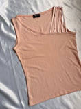 Load image into Gallery viewer, 00's Morgan blush pink mesh one shoulder ribbon top • Size S/M

