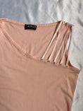 Load image into Gallery viewer, 00's Morgan blush pink mesh one shoulder ribbon top • Size S/M
