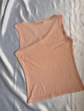 Load image into Gallery viewer, 00's Morgan blush pink mesh one shoulder ribbon top • Size S/M
