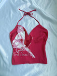 Load image into Gallery viewer, 00's GAS print diamante tie halter
