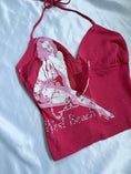 Load image into Gallery viewer, 00's GAS print diamante tie halter
