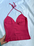 Load image into Gallery viewer, 00's GAS print diamante tie halter
