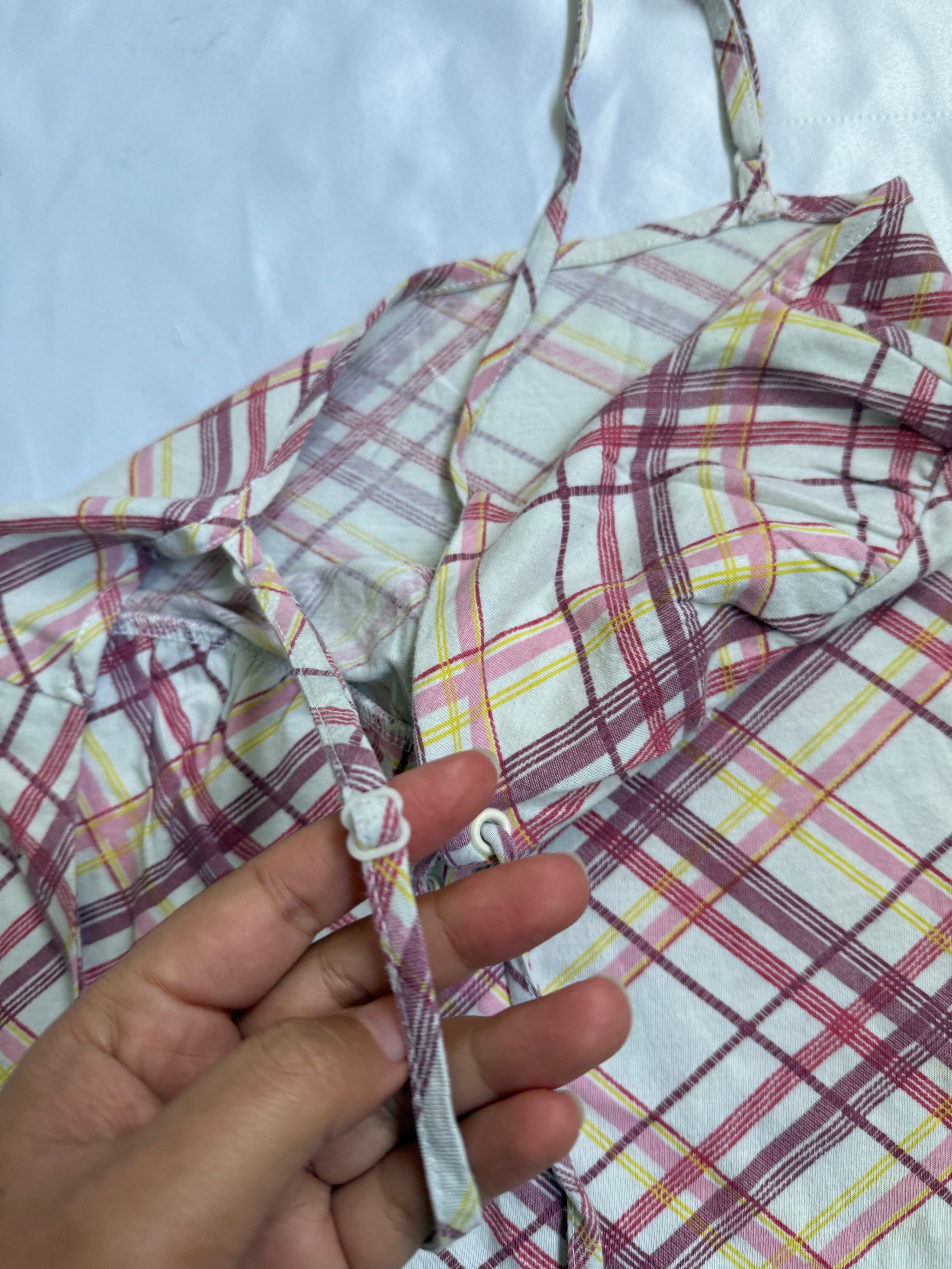 00's Plaid cotton cami