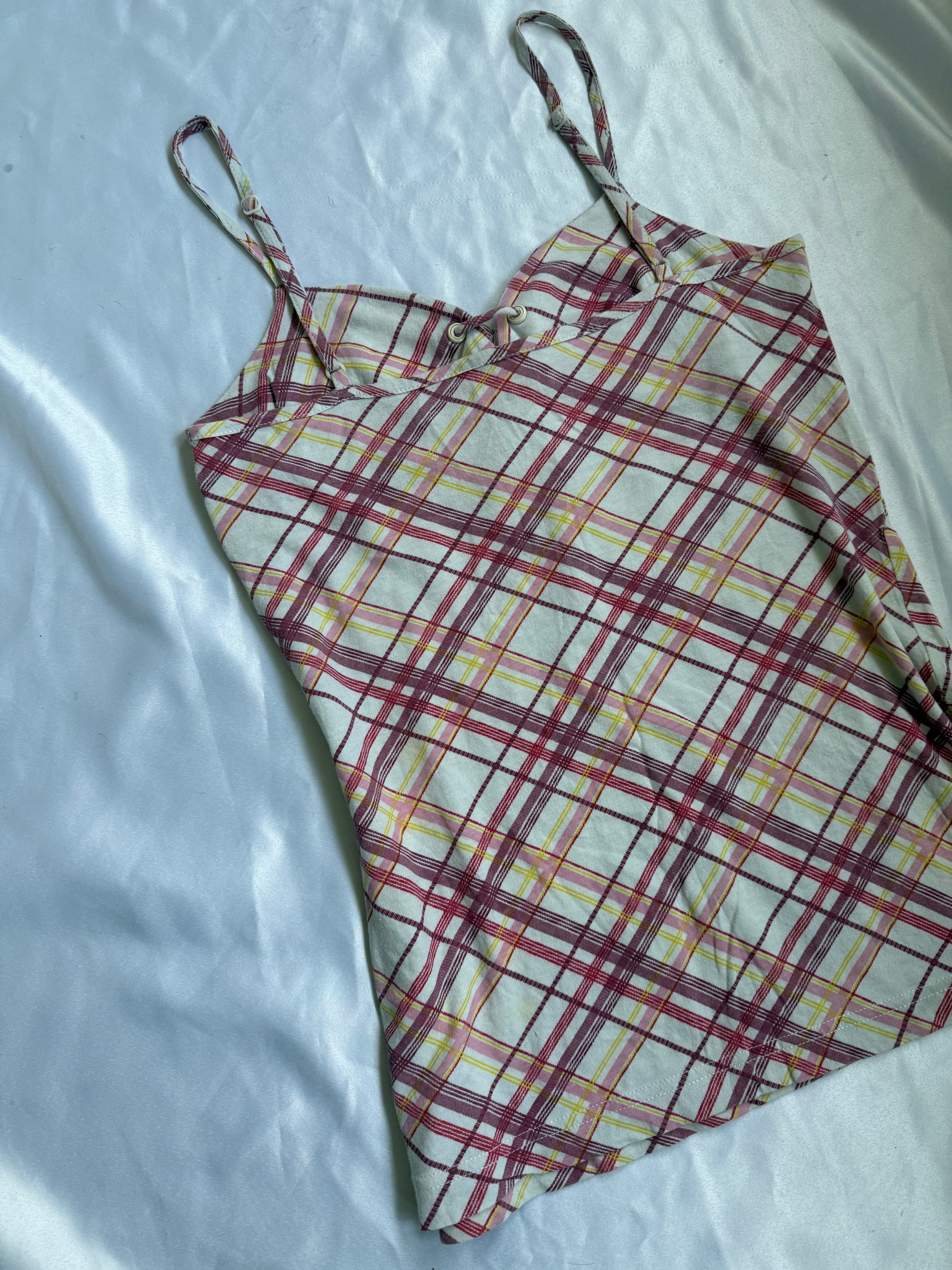00's Plaid cotton cami
