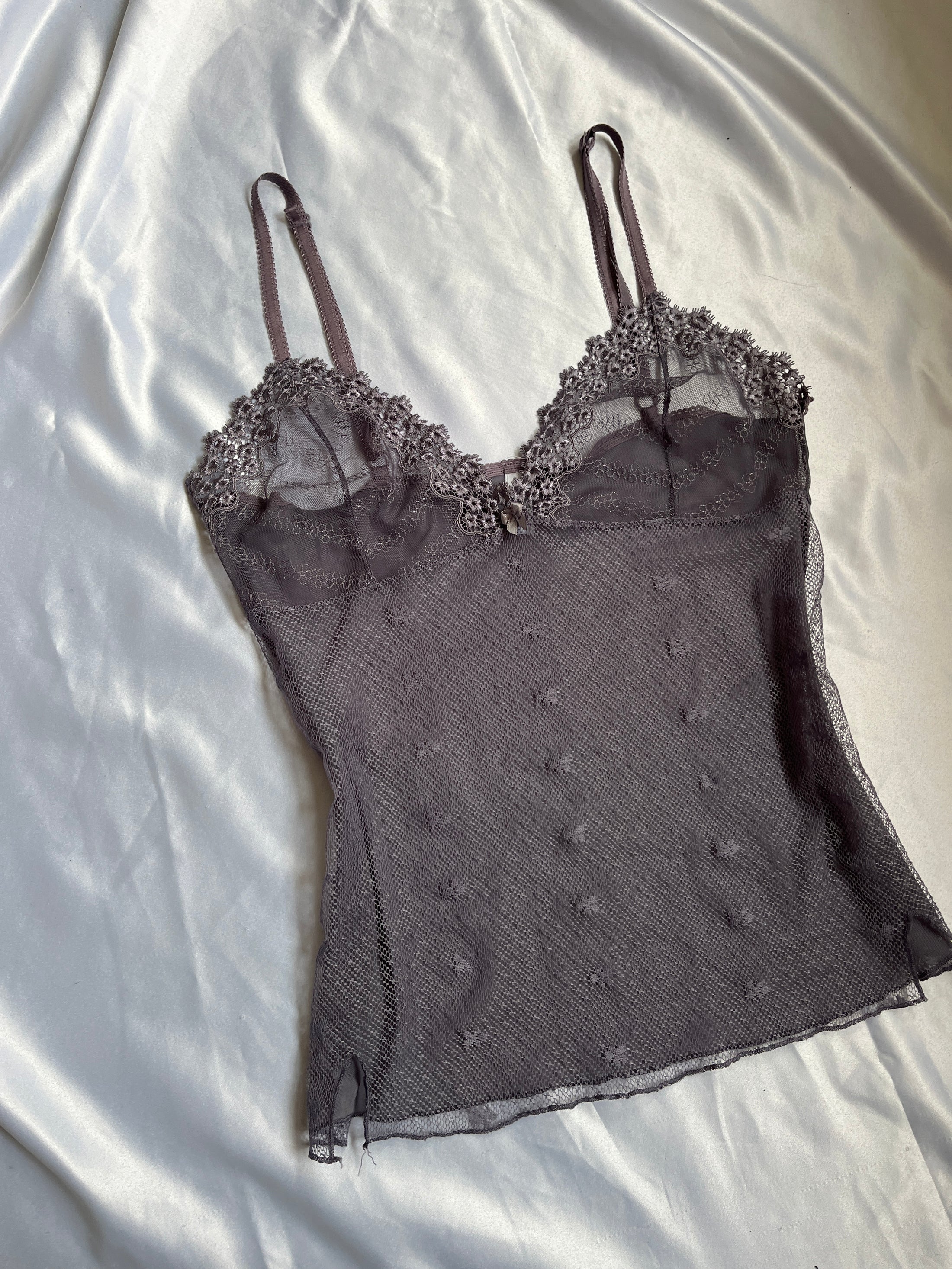 00's Purple lace mesh cami