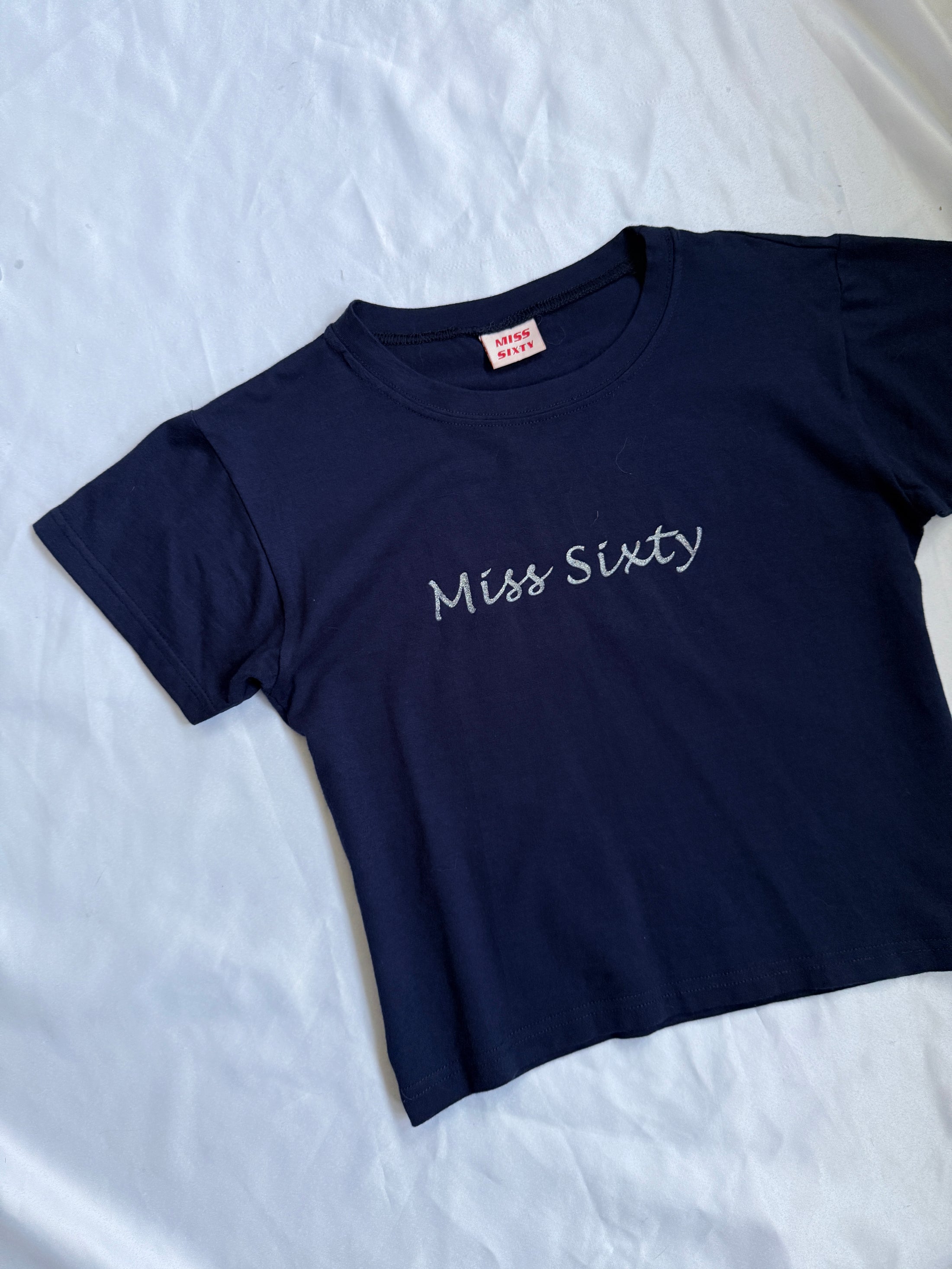 00's Miss Sixty glitter print baby tee