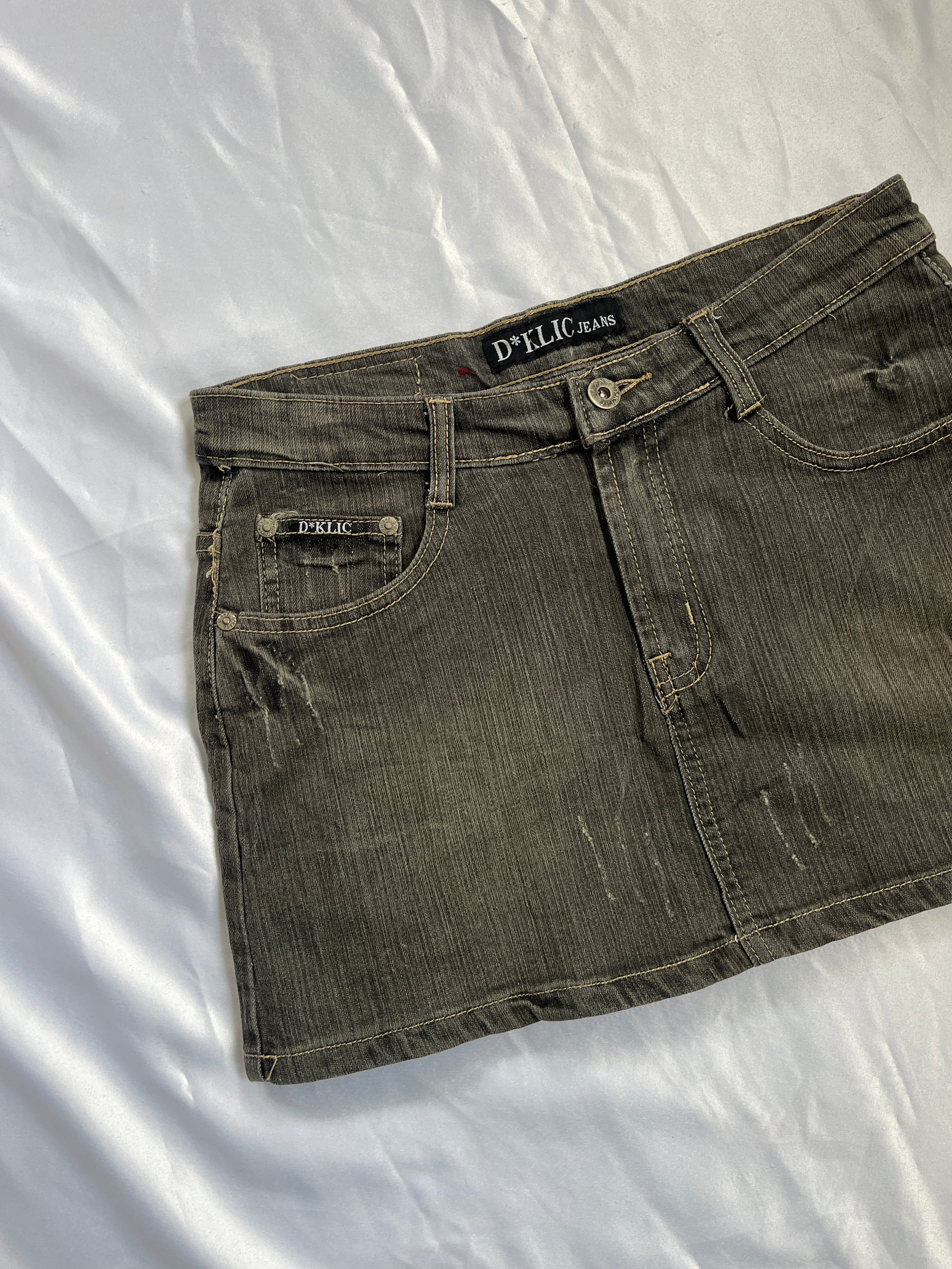 00's D*Klic grey denim mini