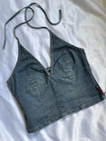 Load image into Gallery viewer, 00's Excalibur denim tie halter
