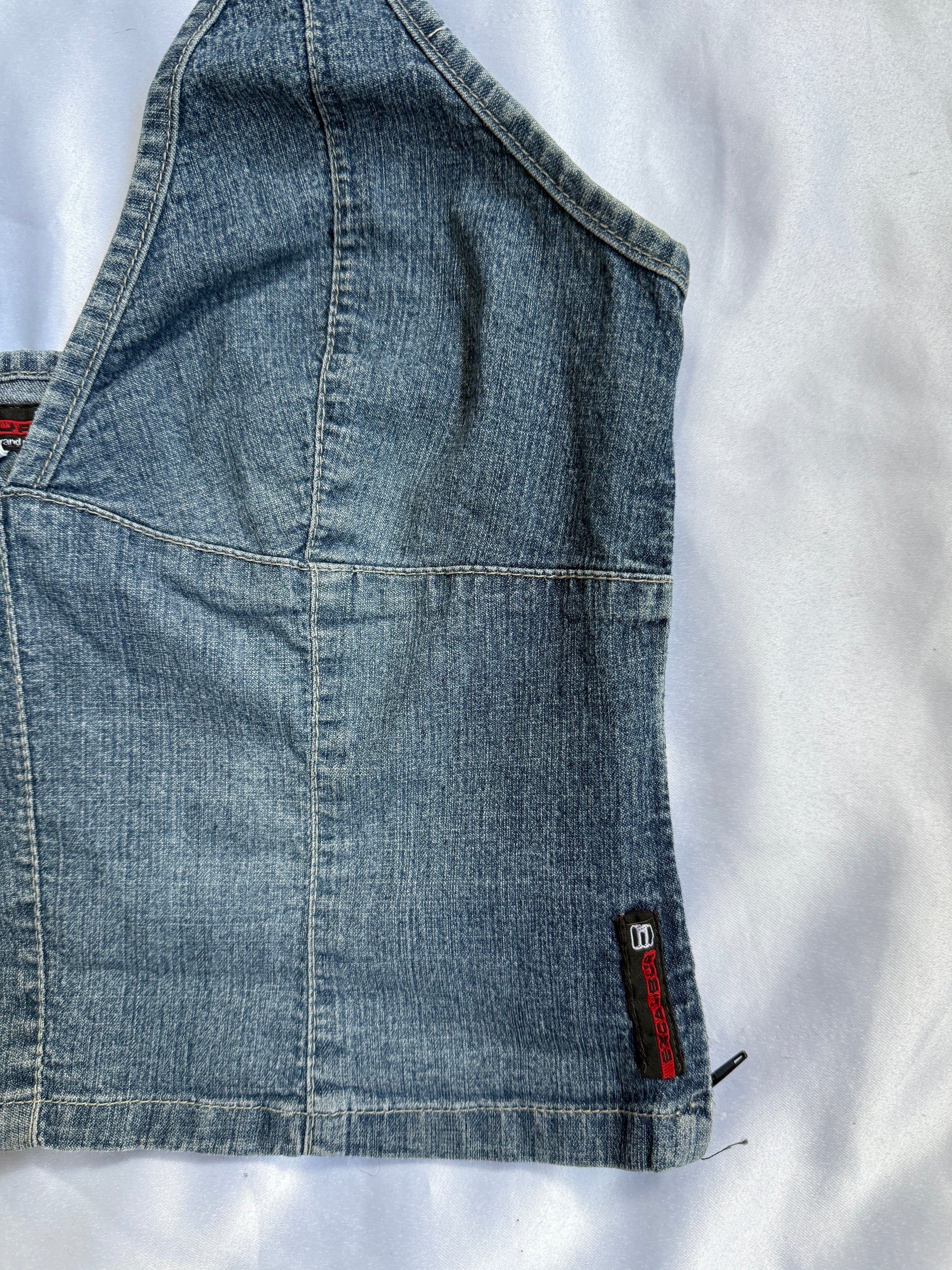 00's Excalibur denim tie halter