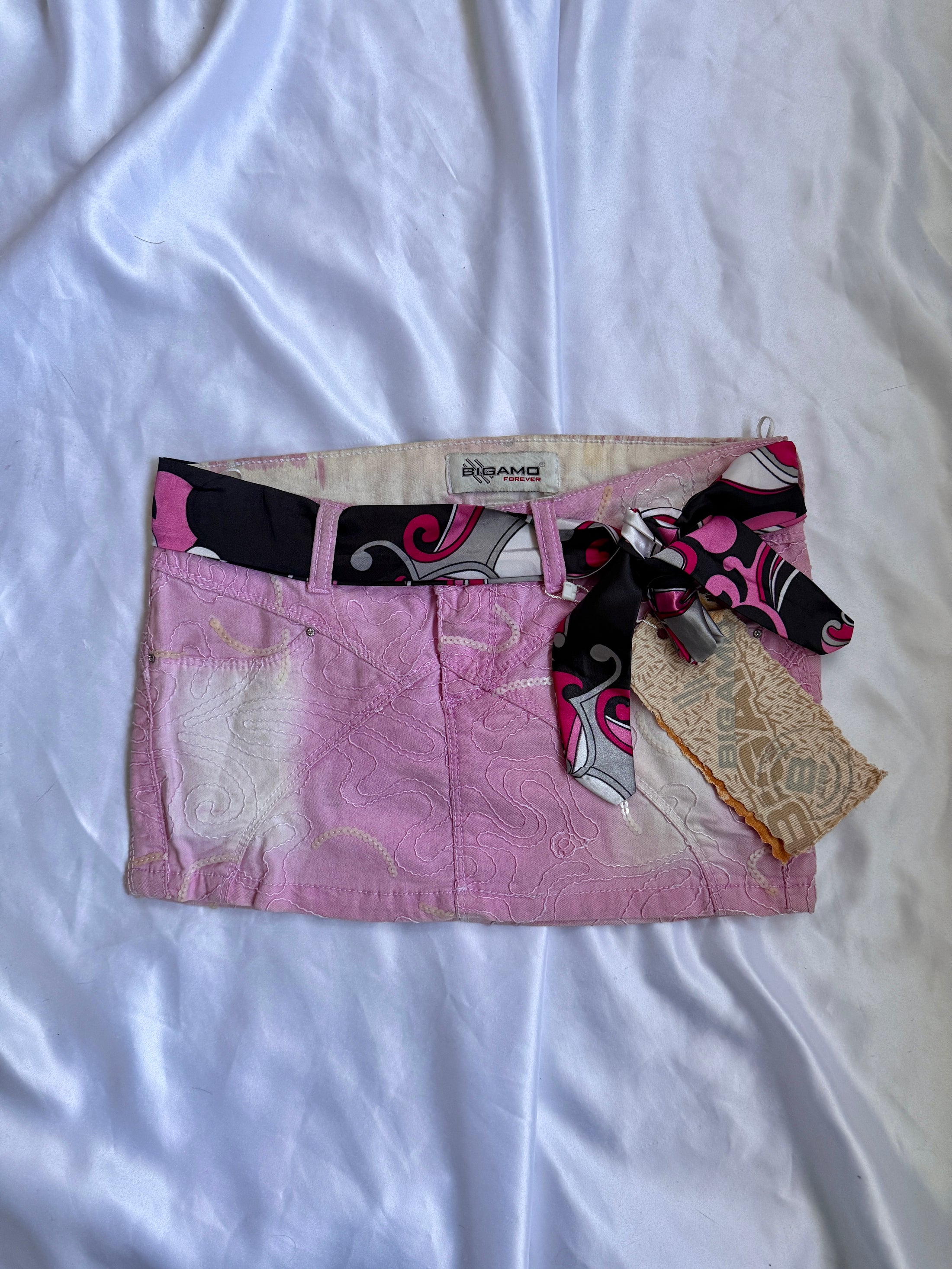 Deadstock 00's Bigamo sequin micro mini *Pink